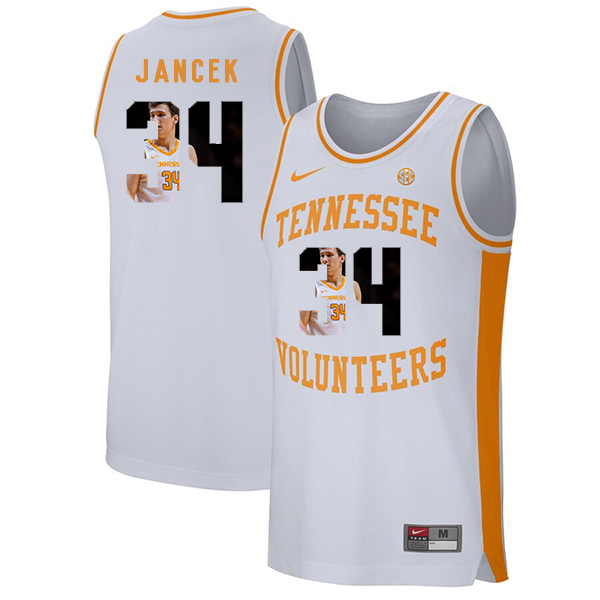 Tennessee Volunteers 34 Brock Jancek White Fashion College Basketball Jersey