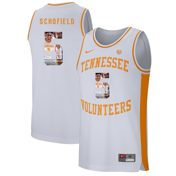Tennessee Volunteers 5 Admiral Schofield White Fashion College Basketball Jersey