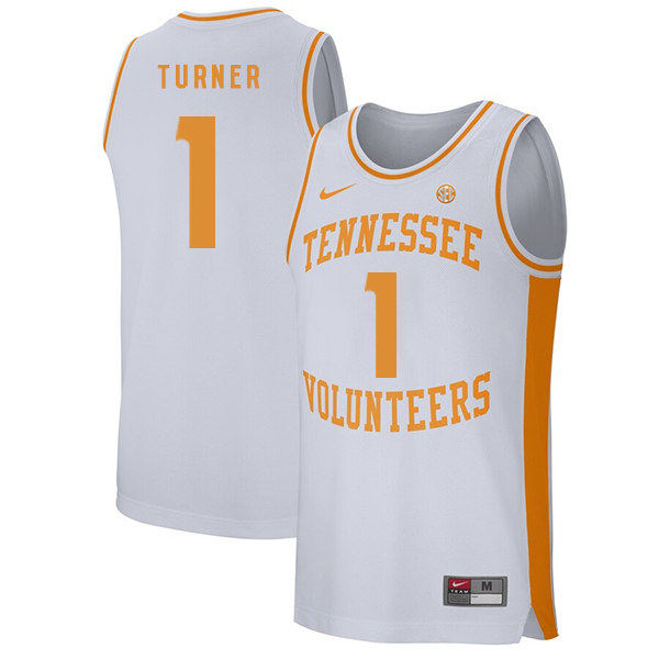 Tennessee Volunteers 1 Lamonte Turner White College Basketball Jersey