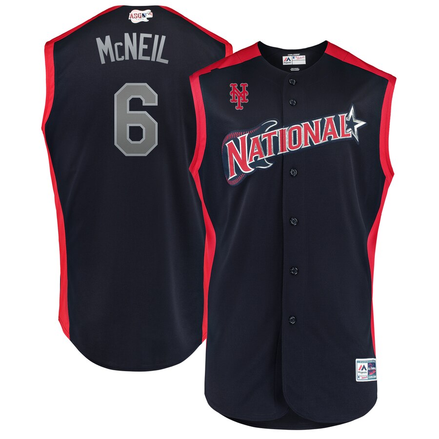 National League 6 Jeff McNeil Navy 2019 MLB All-Star Game Workout Player Jersey