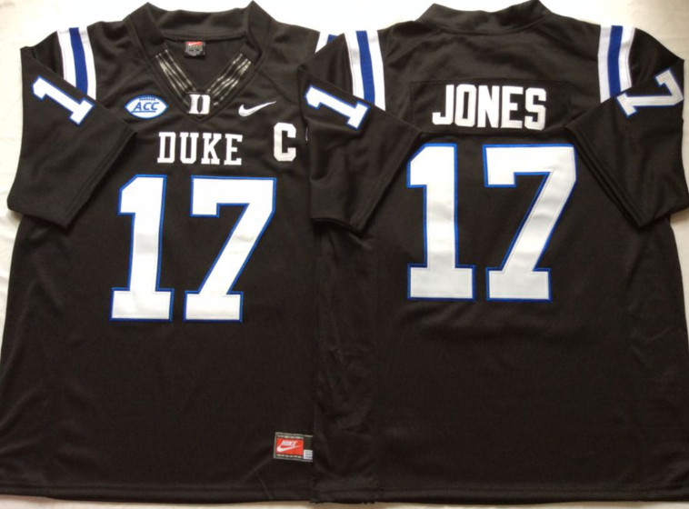 Duke Blue Devils 17 Daniel Jones Black College Football Jersey