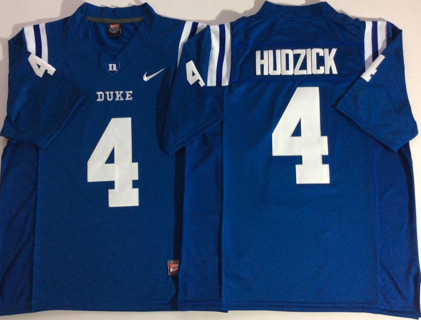 Duke Blue Devils 4 Myles Hudzick Blue College Football Jersey
