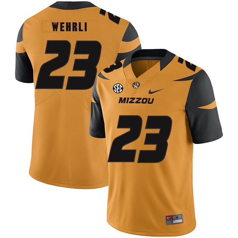 Missouri Tigers 23 Roger Wehrli Gold Nike College Football Jersey