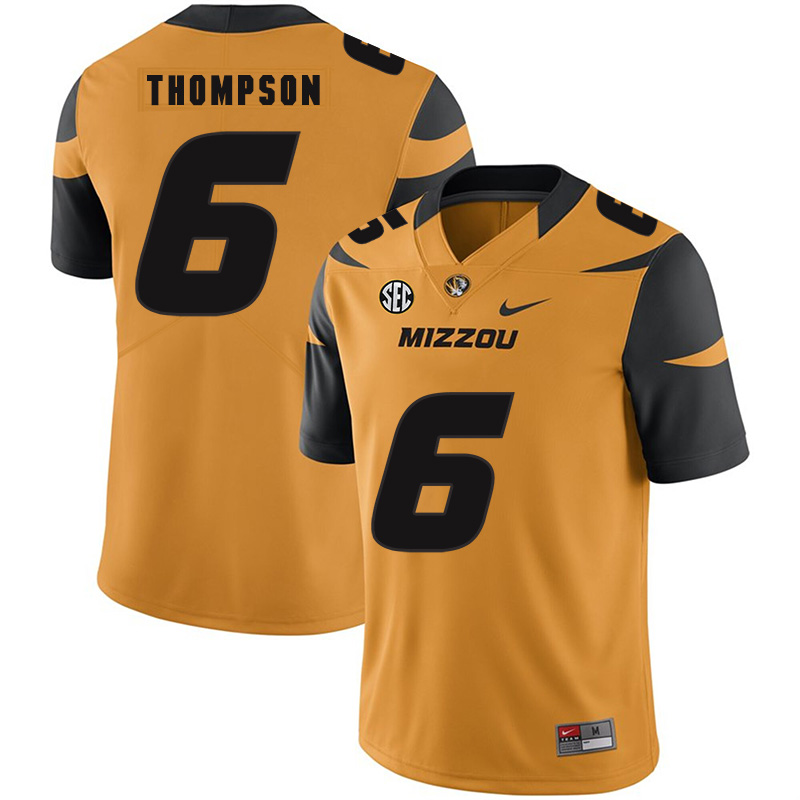 Missouri Tigers 6 Khmari Thompson Gold Nike College Football Jersey