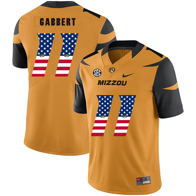 Missouri Tigers 11 Blaine Gabbert Gold USA Flag Nike College Football Jersey