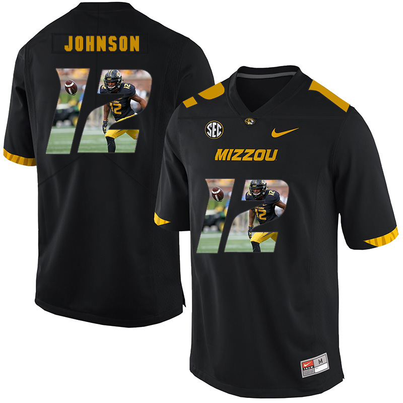 Missouri Tigers 12 Johnathon Johnson Black Nike Fashion College Football Jersey