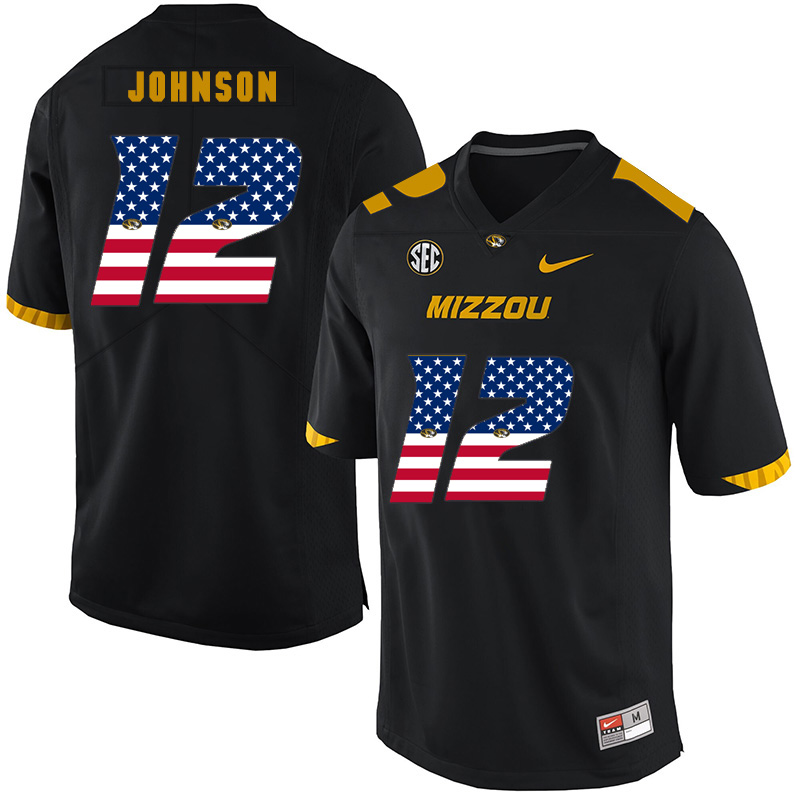 Missouri Tigers 12 Johnathon Johnson Black USA Flag Nike College Football Jersey