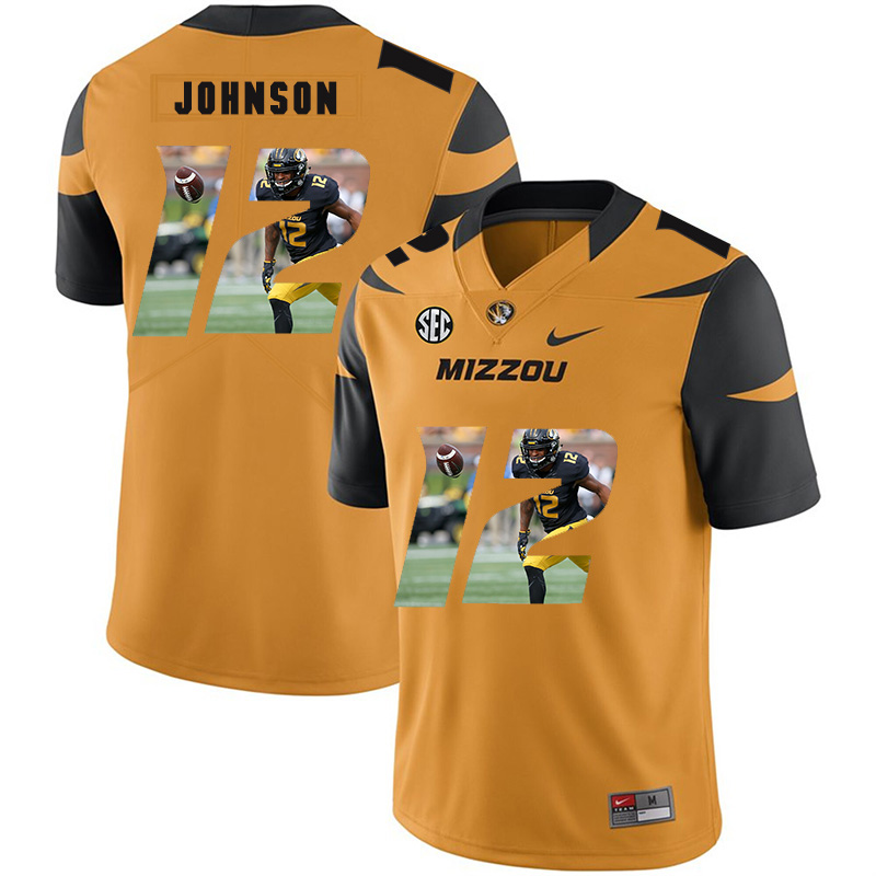 Missouri Tigers 12 Johnathon Johnson Gold Nike Fashion College Football Jersey