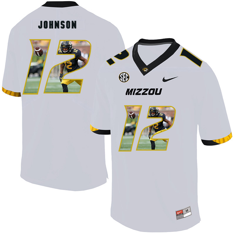 Missouri Tigers 12 Johnathon Johnson White Nike Fashion College Football Jersey