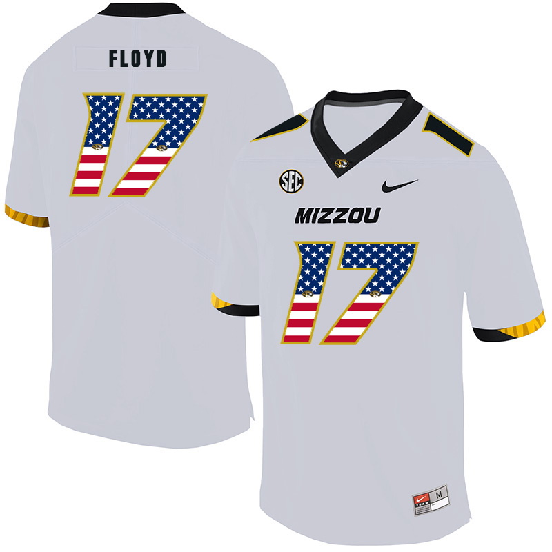 Missouri Tigers 17 Richaud Floyd White USA Flag Nike College Football Jersey