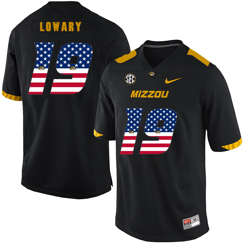 Missouri Tigers 19 Jack Lowar Black USA Flag Nike College Football Jersey - Click Image to Close