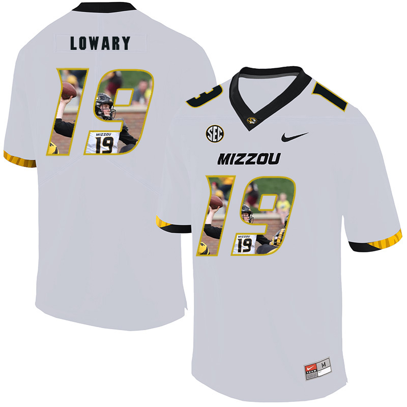 Missouri Tigers 19 Jack Lowary White Nike Fashion College Football Jersey