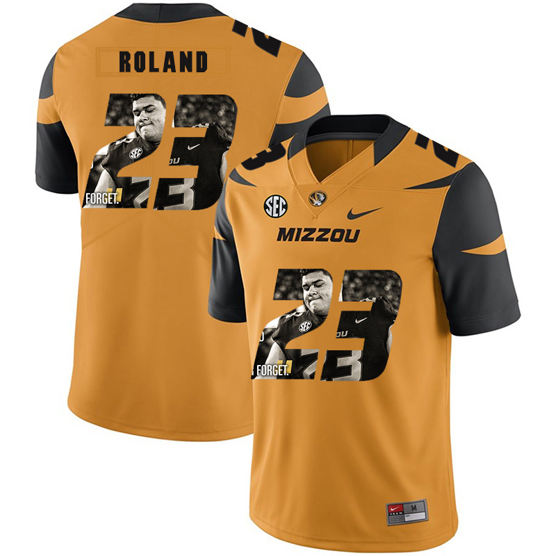 Missouri Tigers 23 Johnny Roland Gold Nike Fashion College Football Jersey