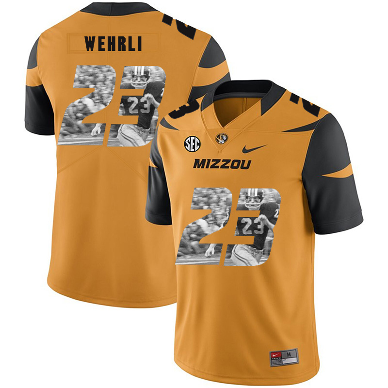 Missouri Tigers 23 Roger Wehrli Gold Nike Fashion College Football Jersey