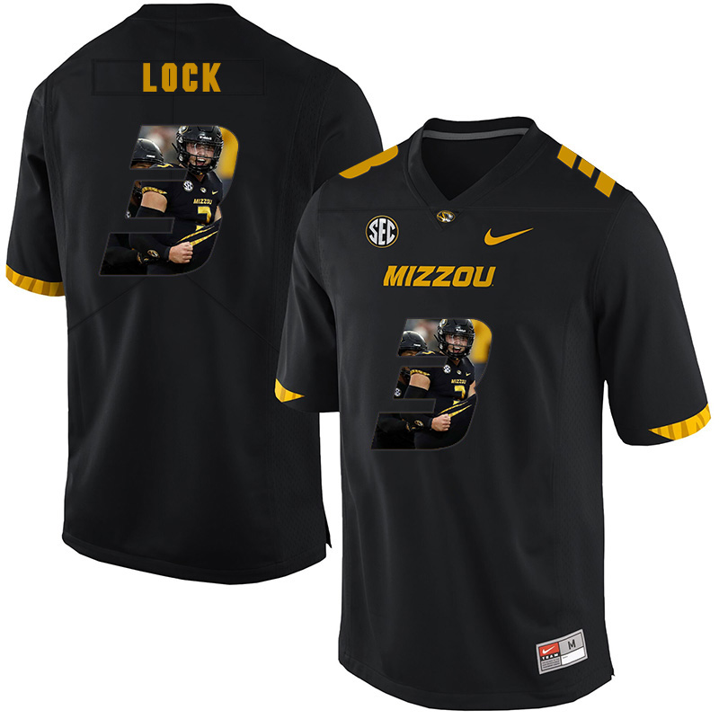 Missouri Tigers 3 Drew Lock Black Nike Fashion College Football Jersey - Click Image to Close