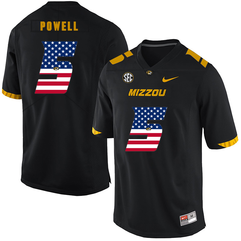 Missouri Tigers 5 Taylor Powell Black USA Flag Nike College Football Jersey