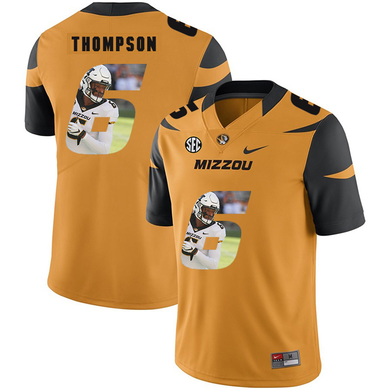 Missouri Tigers 6 Khmari Thompson Gold Nike Fashion College Football Jersey