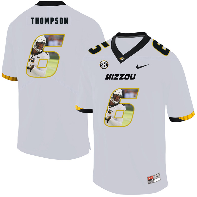 Missouri Tigers 6 Khmari Thompson White Nike Fashion College Football Jersey