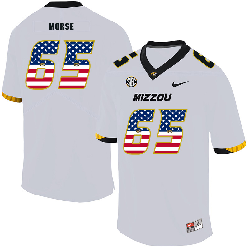 Missouri Tigers 65 Mitch Morse White USA Flag Nike College Football Jersey