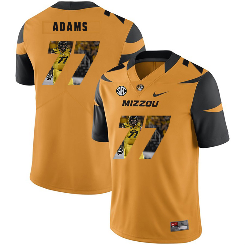 Missouri Tigers 77 Paul Adams Gold Nike Fashion College Football Jersey