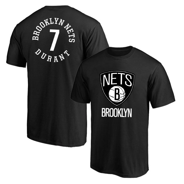Brooklyn Nets 7 Kevin Durant Black T-Shirt - Click Image to Close