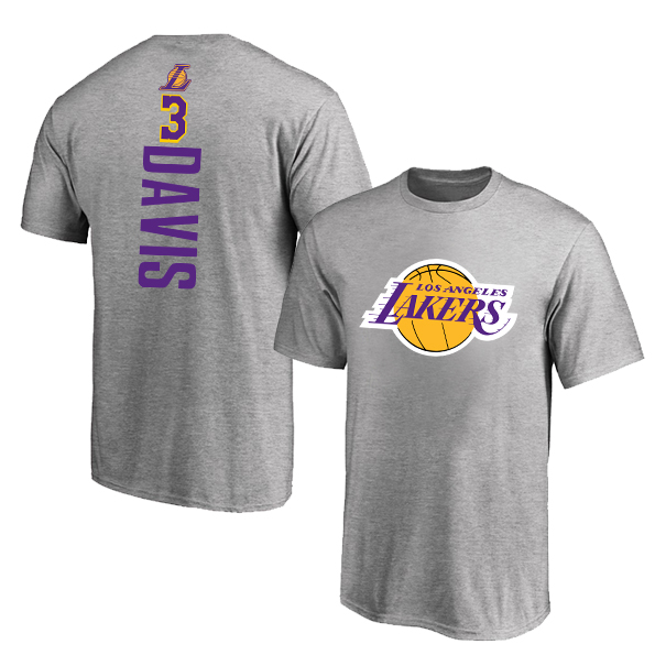 Los Angeles Lakers 3 Anthony Davis Gray Nike T-Shirt