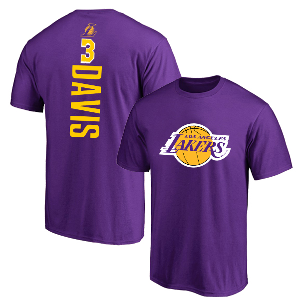 Los Angeles Lakers 3 Anthony Davis Purple T-Shirt - Click Image to Close