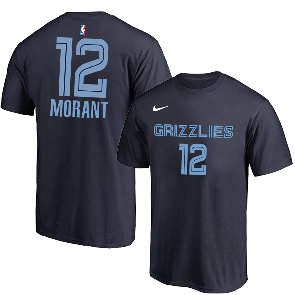 Memphis Grizzlies 12 Ja Morant Navy Nike T-Shirt - Click Image to Close