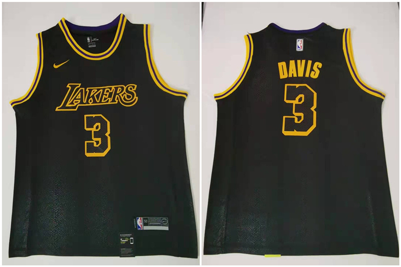 Lakers 3 Anthony Davis Black Nike City Edition Swingman Jersey - Click Image to Close