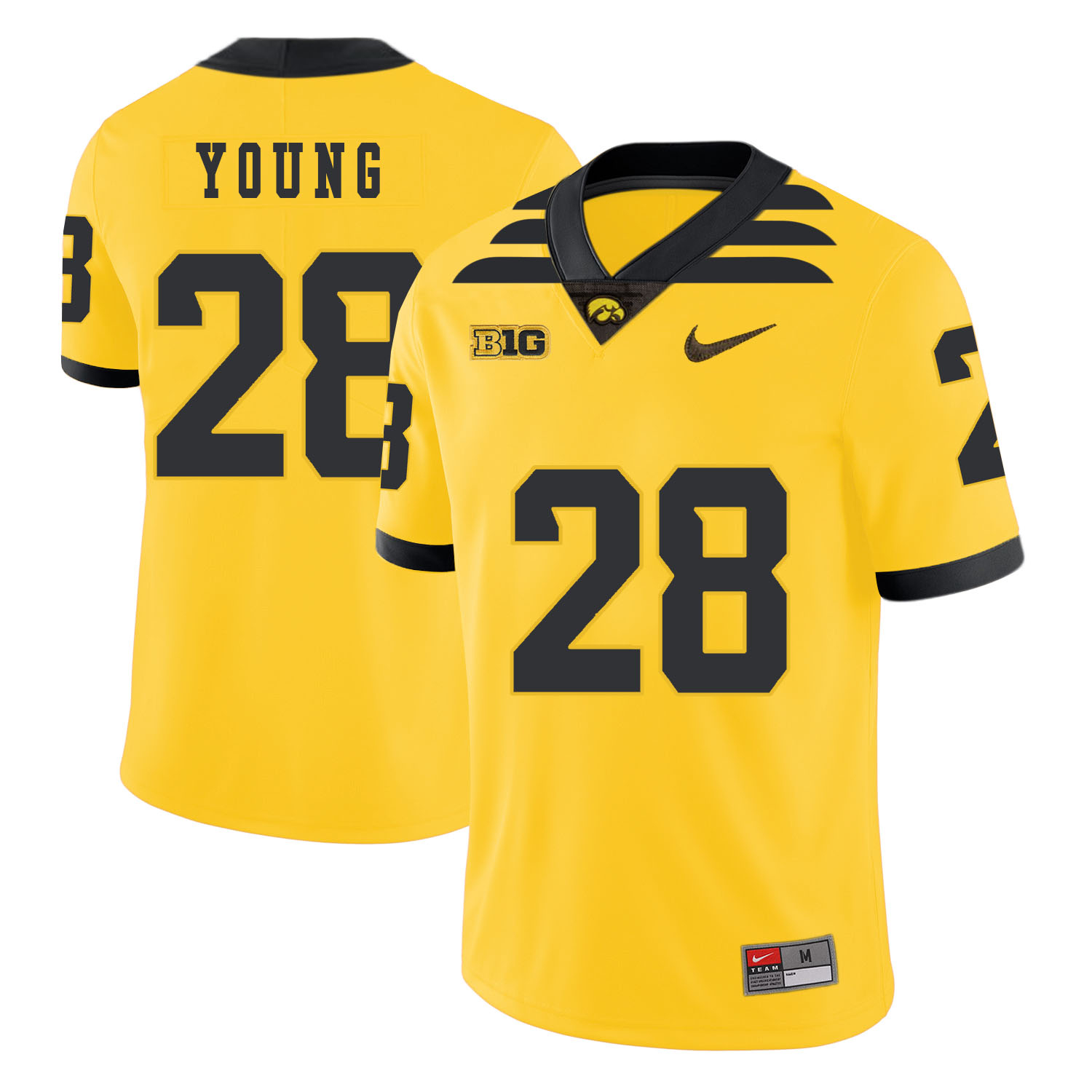 Iowa Hawkeyes 28 Toren Young Yellow College Football Jersey - Click Image to Close