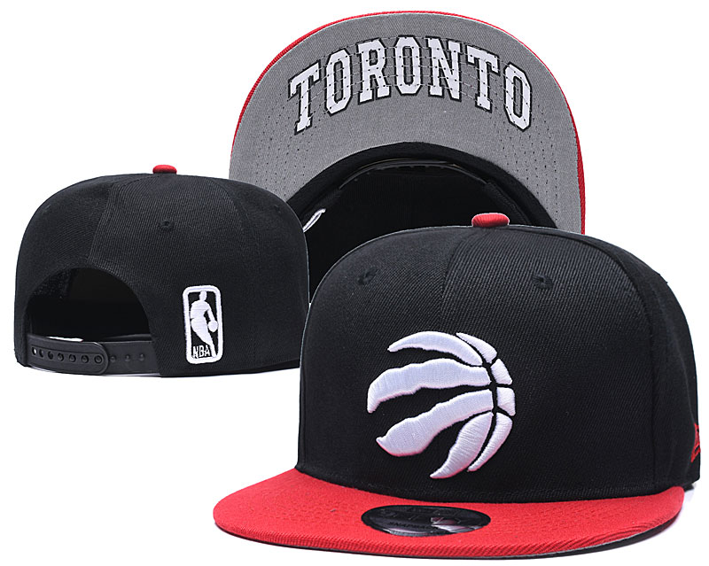 Raptors Team Logo Black Red Adjustable Hat GS