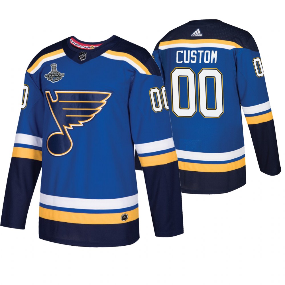 Blues Customized Blue 2019 Stanley Cup Champions Adidas Jersey
