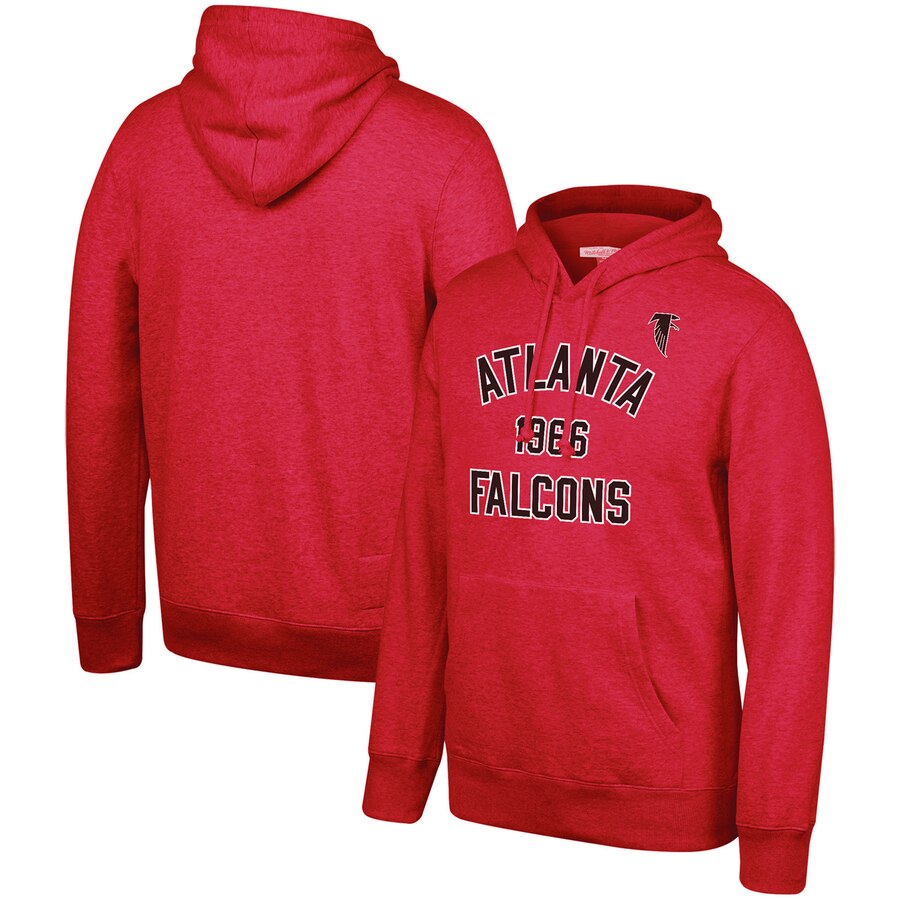 Atlanta Falcons Mitchell & Ness Team History Pullover Hoodie Red