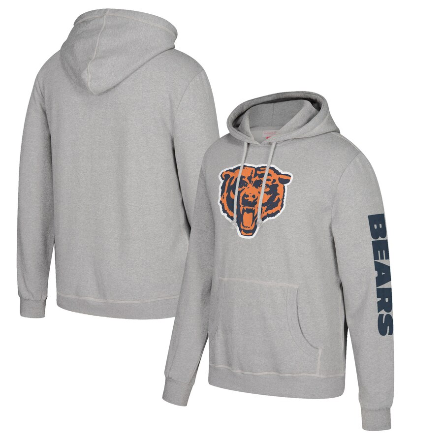 Chicago Bears Mitchell & Ness Classic Team Pullover Hoodie Heathered Gray