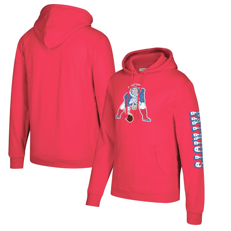 New England Patriots Mitchell & Ness Classic Team Pullover Hoodie Red