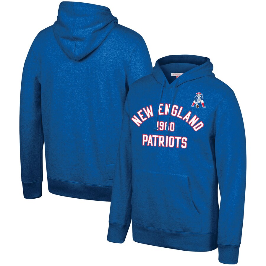 New England Patriots Mitchell & Ness Team History Pullover Hoodie Blue