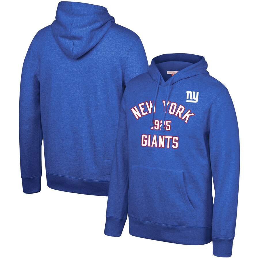 New York Giants Mitchell & Ness Team History Pullover Hoodie Blue
