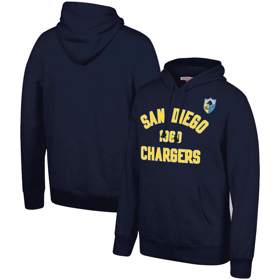 San Diego Chargers Mitchell & Ness Team History Pullover Hoodie Navy