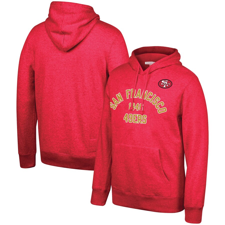 San Francisco 49ers Mitchell & Ness Team History Pullover Hoodie Scarlet