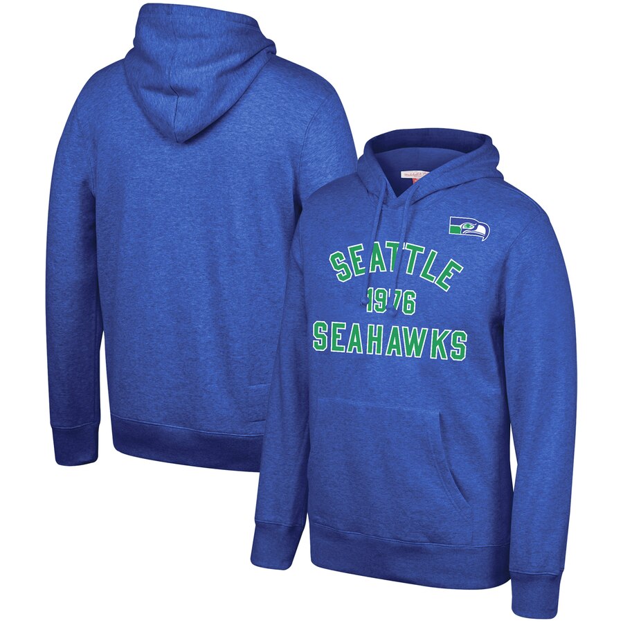 Seattle Seahawks Mitchell & Ness Team History Pullover Hoodie College Navy - Click Image to Close