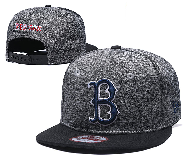 Red Sox Team Logo Gray Black Adjustable Hat TX