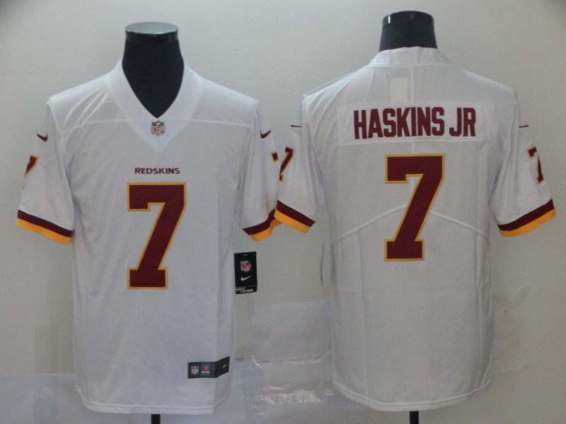 Nike Redskins 7 Dwayne Haskins Jr White Vapor Untouchable Limited Jersey - Click Image to Close