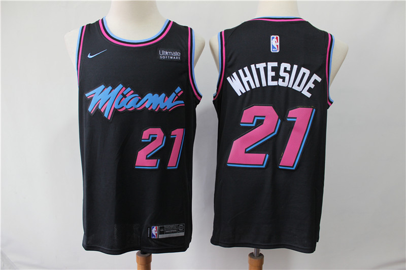 Heat 21 Hassan Whiteside Black City Edition Nike Swingman Jersey