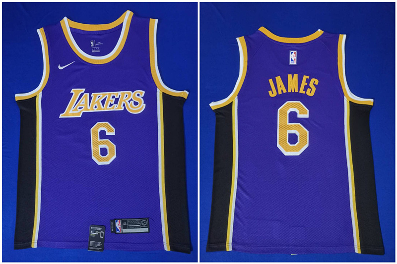Lakers 6 Lebron James Purple Nike Swingman Jersey