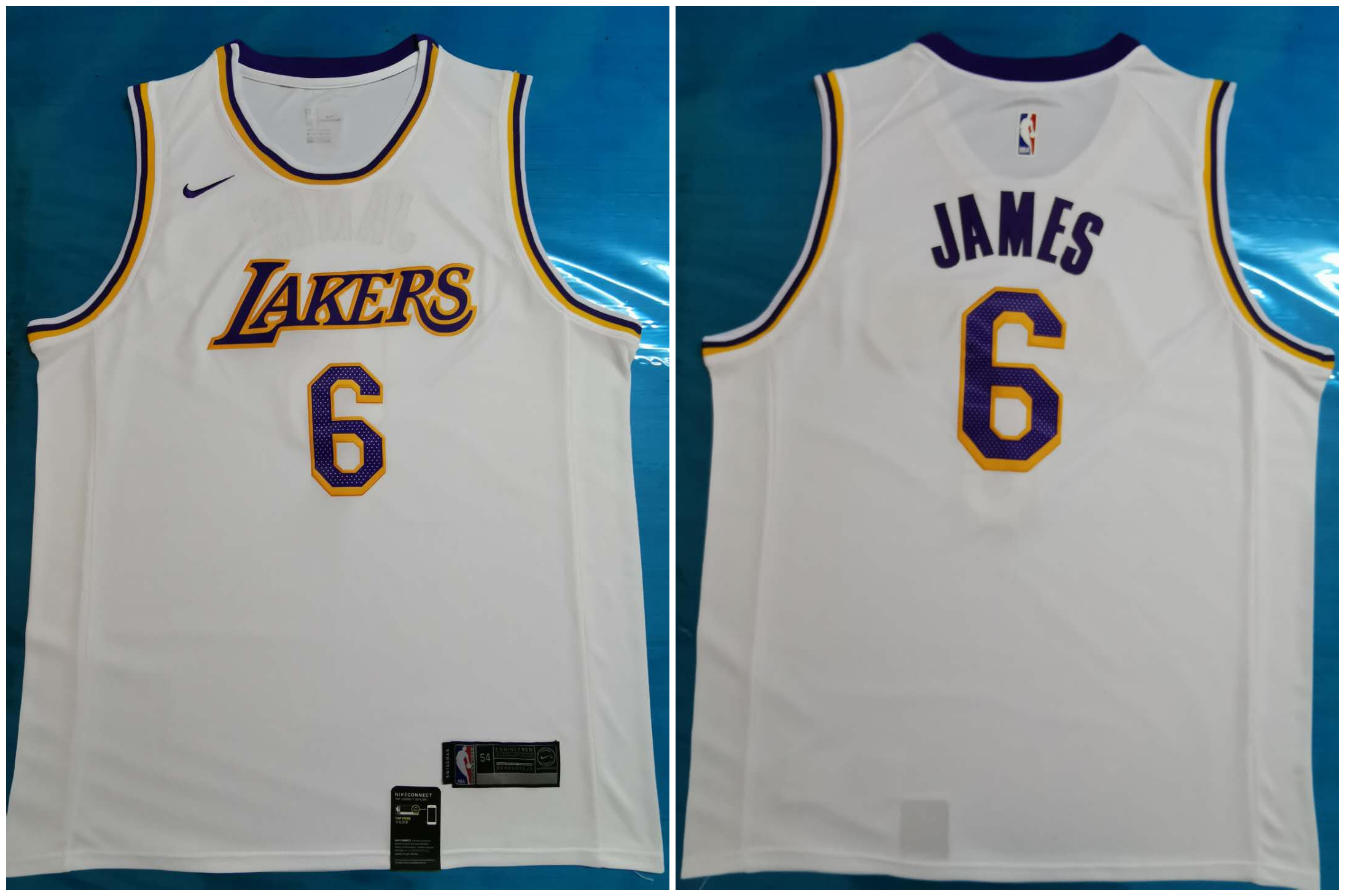 Lakers 6 Lebron James White Nike Swingman Jersey
