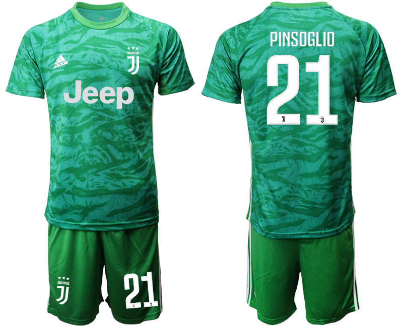 2019-20 Juventus 21 PINSOGLIO Green Goalkeeper Soccer Jersey