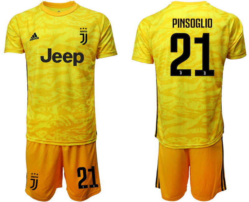 2019-20 Juventus 21 PINSOGLIO Yellow Goalkeeper Soccer Jersey