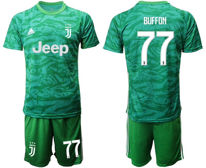 2019-20 Juventus 77 BUFFON Green Goalkeeper Soccer Jersey