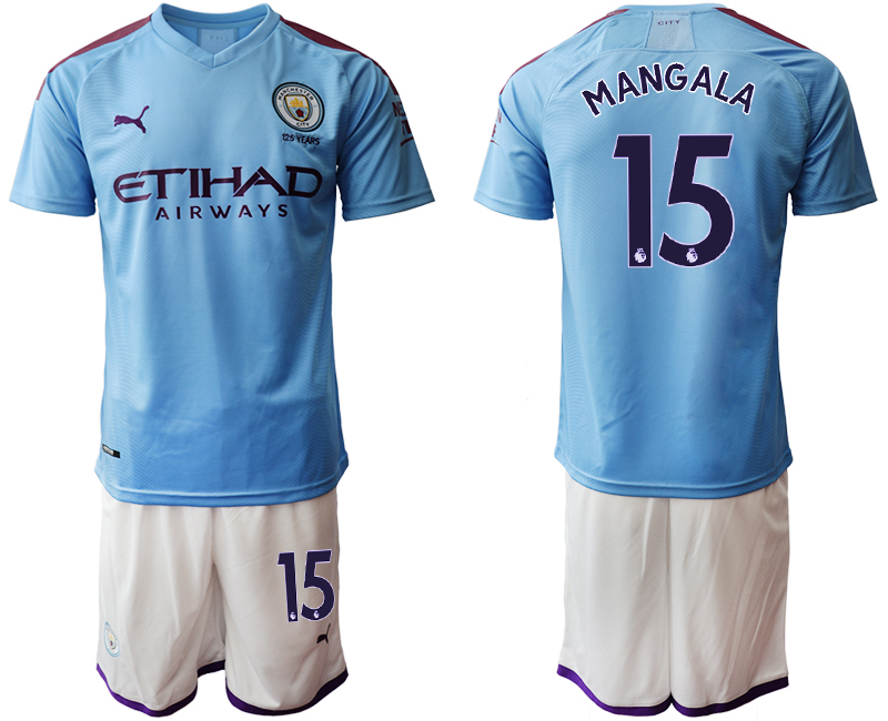 2019-20 Manchester City 15 MANGALA Home Soccer Jersey