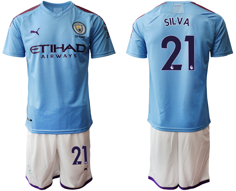 2019-20 Manchester City 21 SILVA Home Soccer Jersey